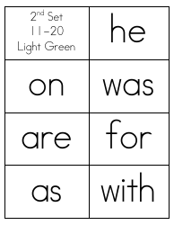 Sight Words Flashcards - 1-200, Page 3