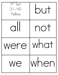 Sight Words Flashcards - 1-200, Page 7