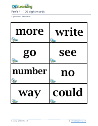 Fry&#039;s Sight Words Flashcards - 1-200, Page 10