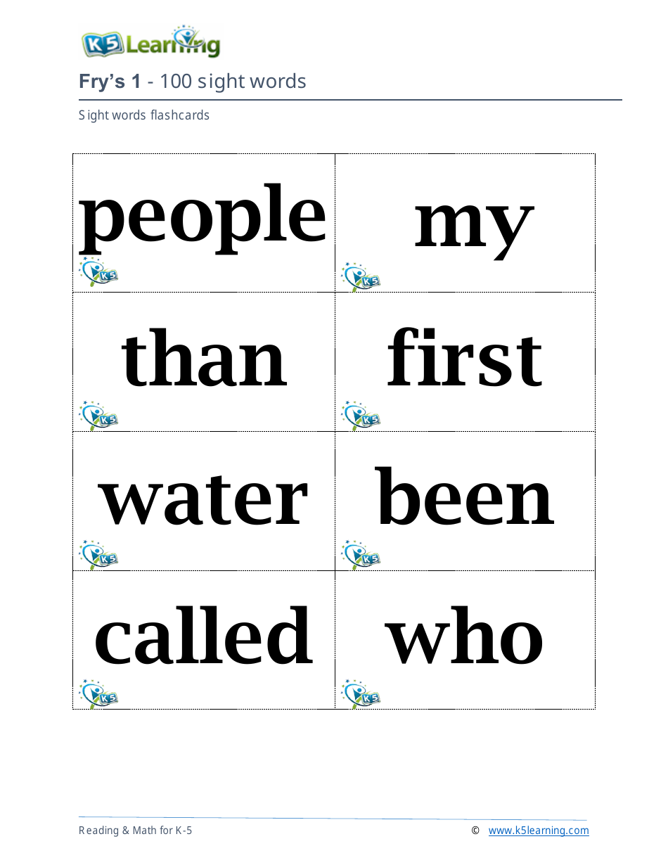 Frys Sight Words Flashcards - 1-200, Page 11