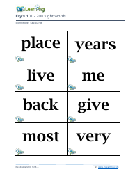 Fry&#039;s Sight Words Flashcards - 1-200, Page 15