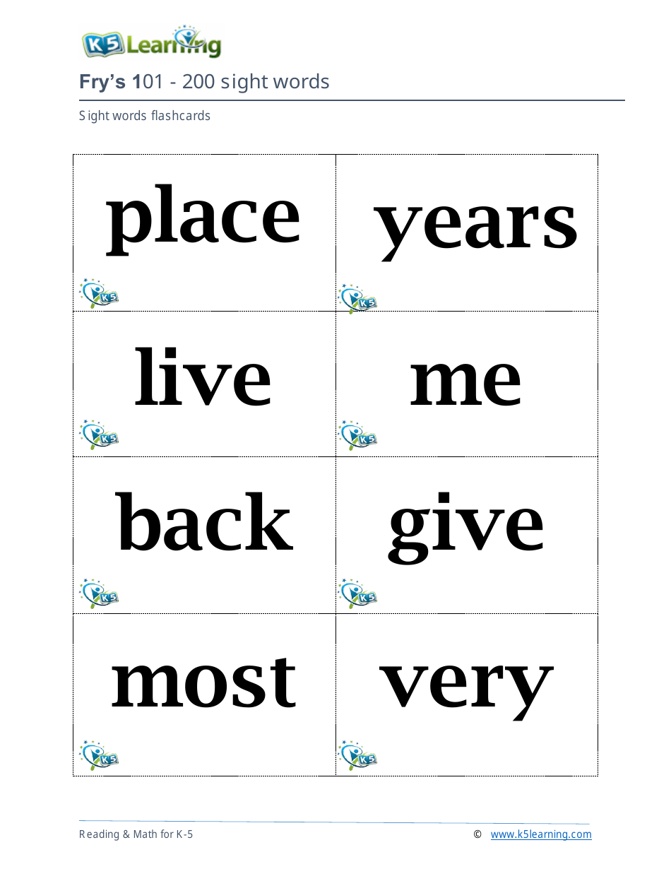 Frys Sight Words Flashcards - 1-200, Page 15
