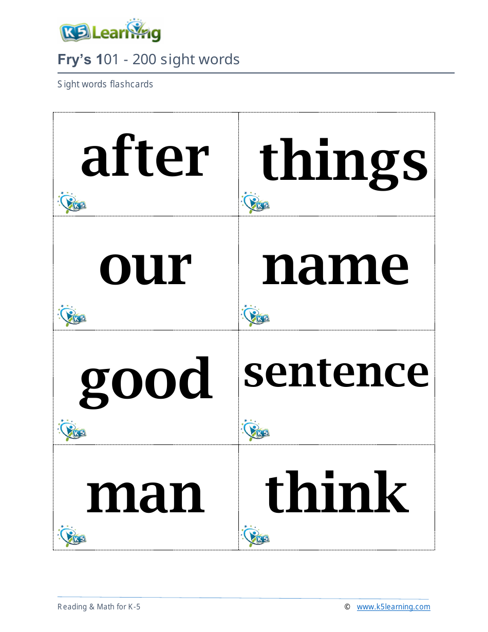 Frys Sight Words Flashcards - 1-200, Page 16