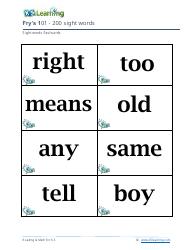 Fry&#039;s Sight Words Flashcards - 1-200, Page 18