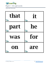 Fry&#039;s Sight Words Flashcards - 1-200, Page 2