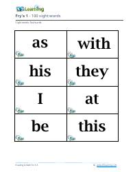 Fry&#039;s Sight Words Flashcards - 1-200, Page 3