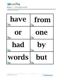 Fry&#039;s Sight Words Flashcards - 1-200, Page 4