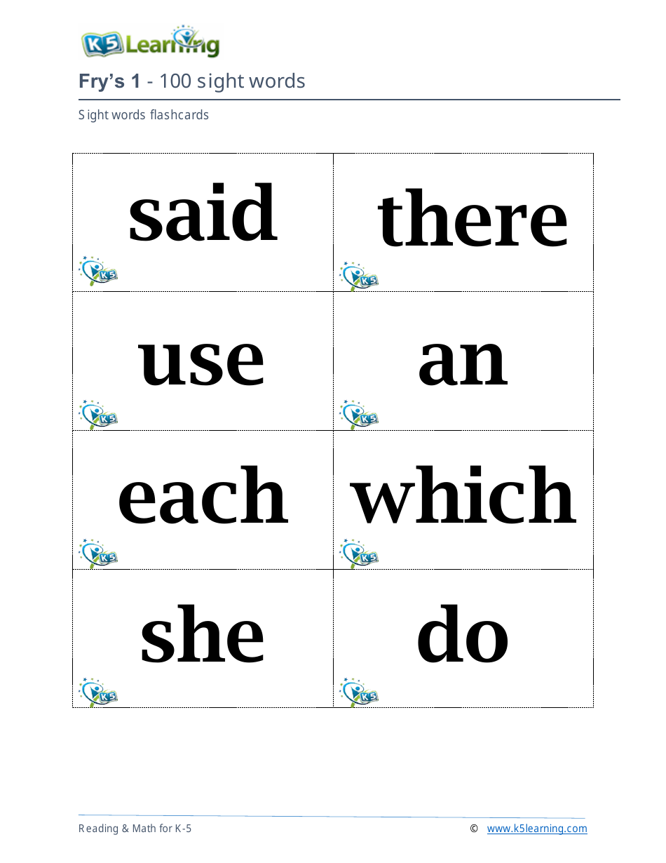 Frys Sight Words Flashcards - 1-200, Page 6