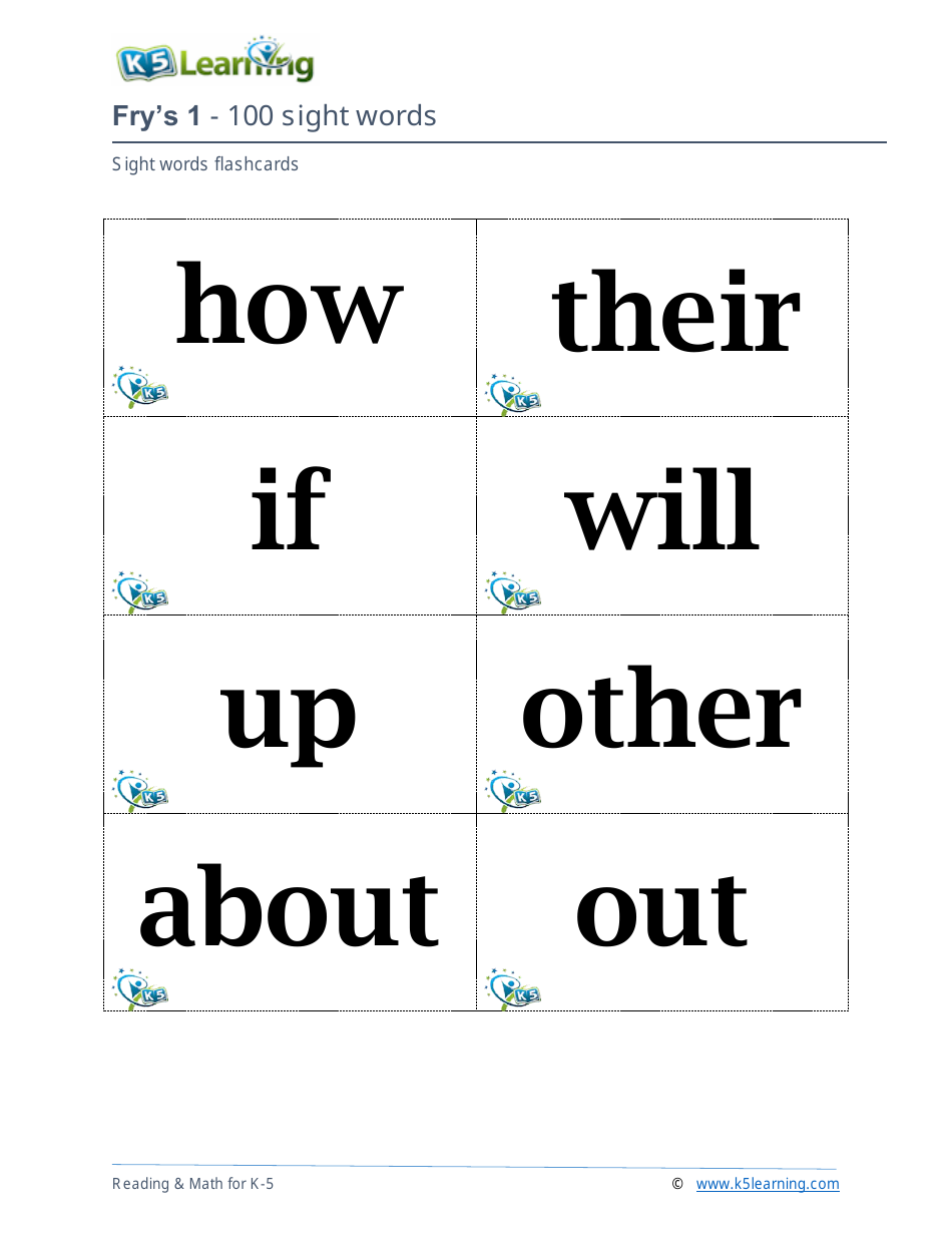 Frys Sight Words Flashcards - 1-200, Page 7