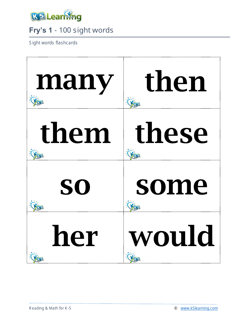 Frys Sight Words Flashcards - 1-200, Page 8