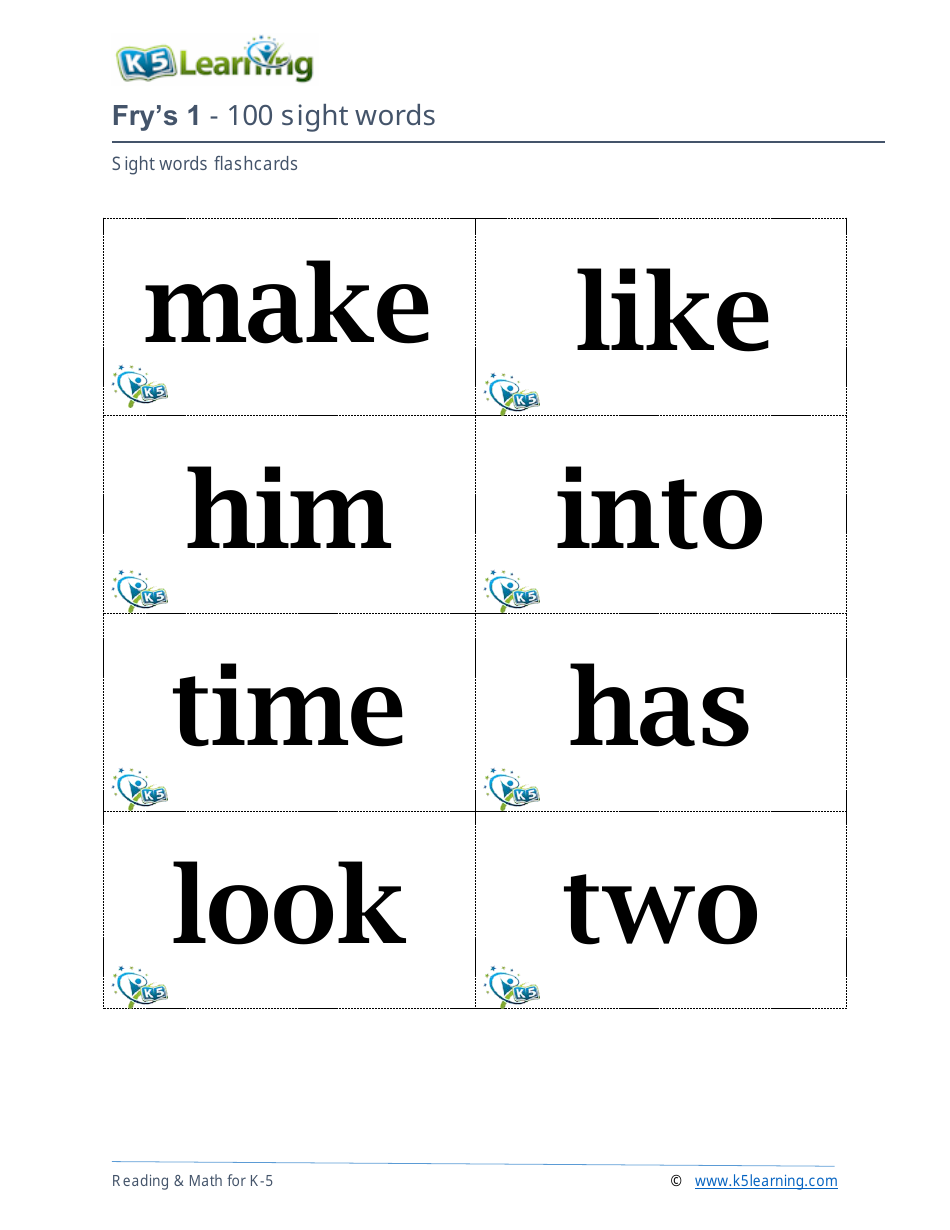 Frys Sight Words Flashcards - 1-200, Page 9