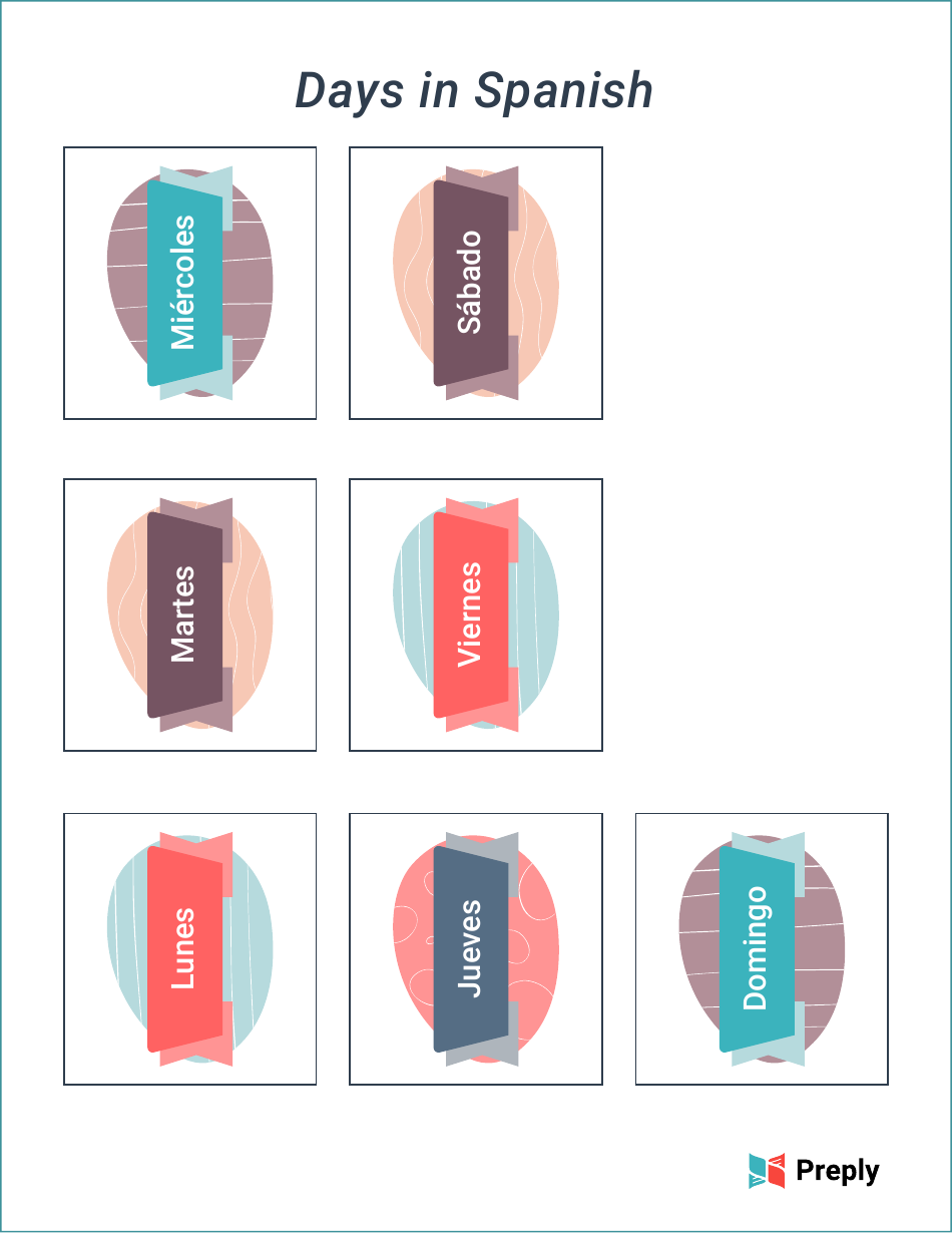 English / Spanish Flashcards - Days and Months, Page 4