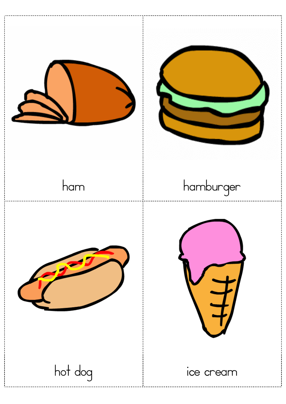 English Flashcards - Food Download Printable PDF | Templateroller