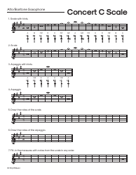 C Major Scale Fingering Chart Cheat Sheets for Band - Sillyomusic, Page 12