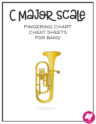 C Major Scale Fingering Chart Cheat Sheets for Band - Sillyomusic