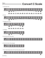 C Major Scale Fingering Chart Cheat Sheets for Band - Sillyomusic, Page 8