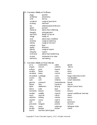 Medical Terminology Worksheet - Texas, Page 3