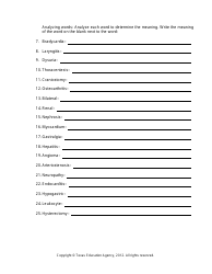 Medical Terminology Worksheet - Texas, Page 8