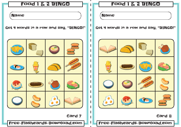 Food Bingo Cards, Page 4