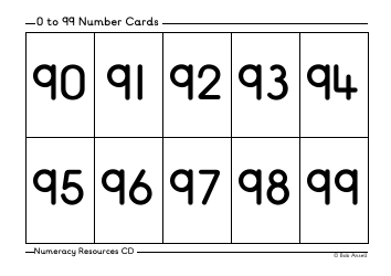 0 to 99 Number Flashcards, Page 10