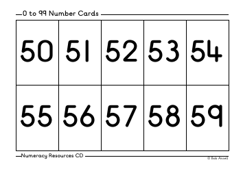 0 to 99 Number Flashcards, Page 6