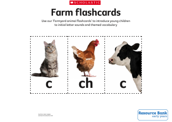 Document preview: English Flashcards - Farm Animals
