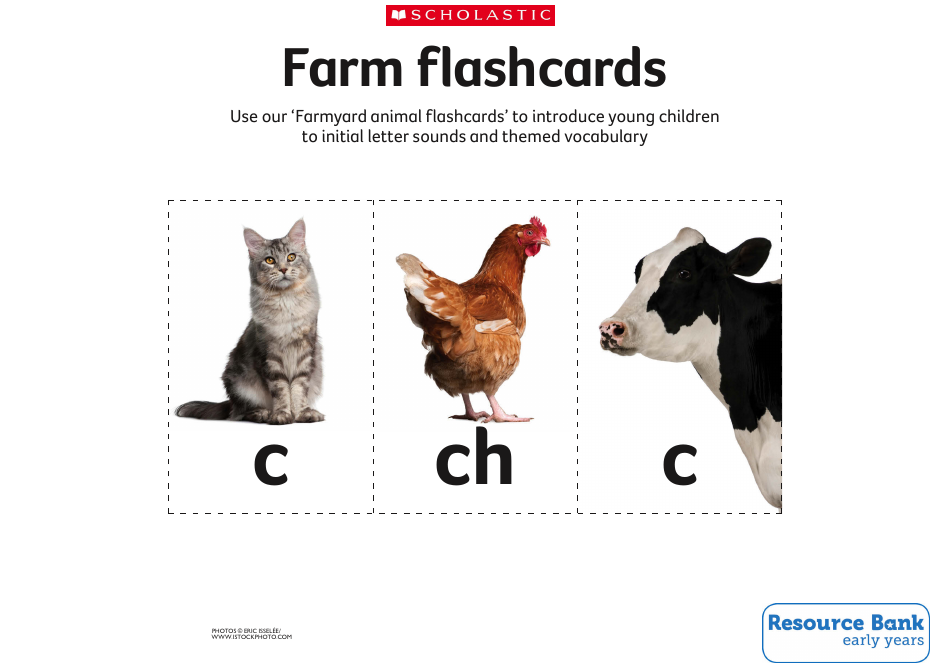 English Flashcards - Farm Animals, Page 1