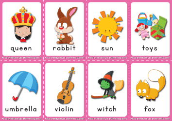 English Alphabet Flashcards - Pink, Page 3