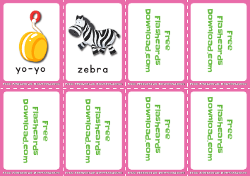 English Alphabet Flashcards - Pink, Page 4