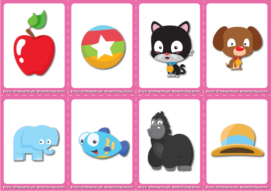 English Alphabet Flashcards - Pink, Page 5