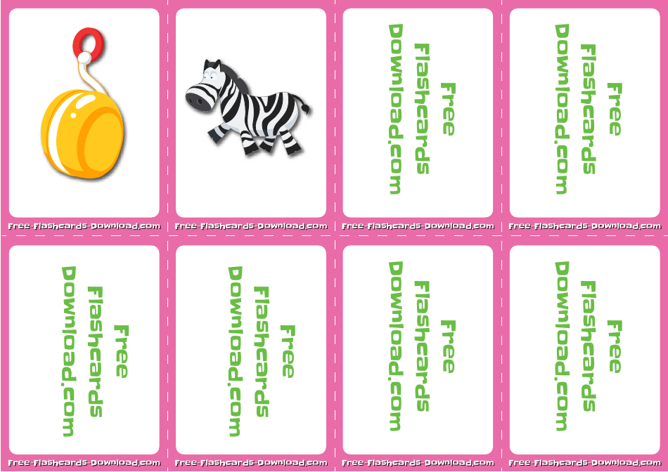 English Alphabet Flashcards - Pink, Page 8