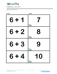 Document preview: Math Facts Flashcards - Addition - Set of 6-8