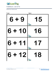 Math Facts Flashcards - Addition - Set of 6-8, Page 3