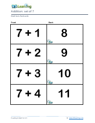 Math Facts Flashcards - Addition - Set of 6-8, Page 4