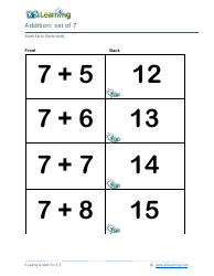 Math Facts Flashcards - Addition - Set of 6-8, Page 5