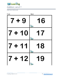 Math Facts Flashcards - Addition - Set of 6-8, Page 6