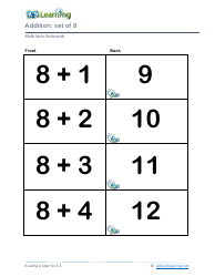 Math Facts Flashcards - Addition - Set of 6-8, Page 7