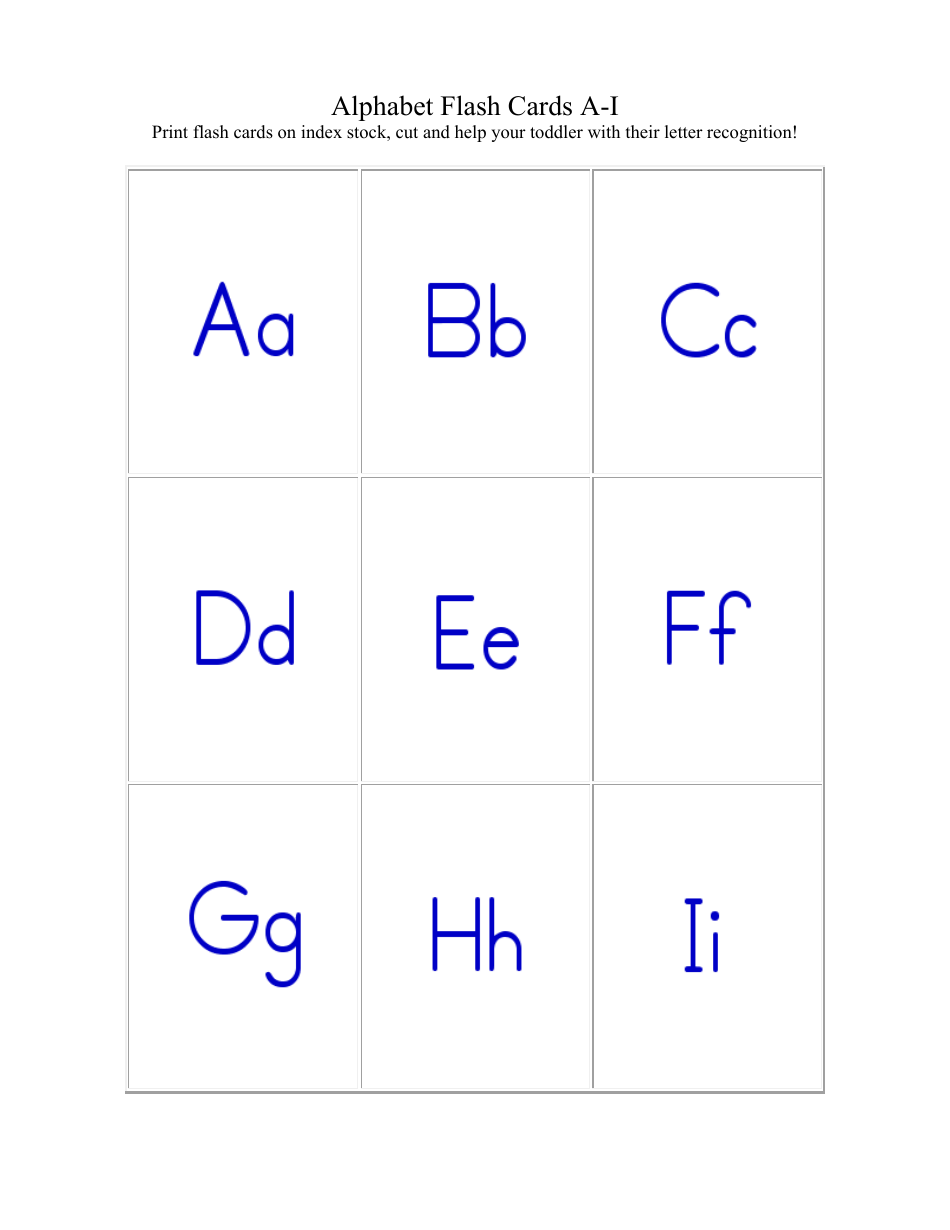 Alphabet Flashcards, Page 1