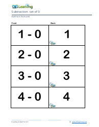 Document preview: Math Facts Flashcards - Subtraction - Set of 0-9
