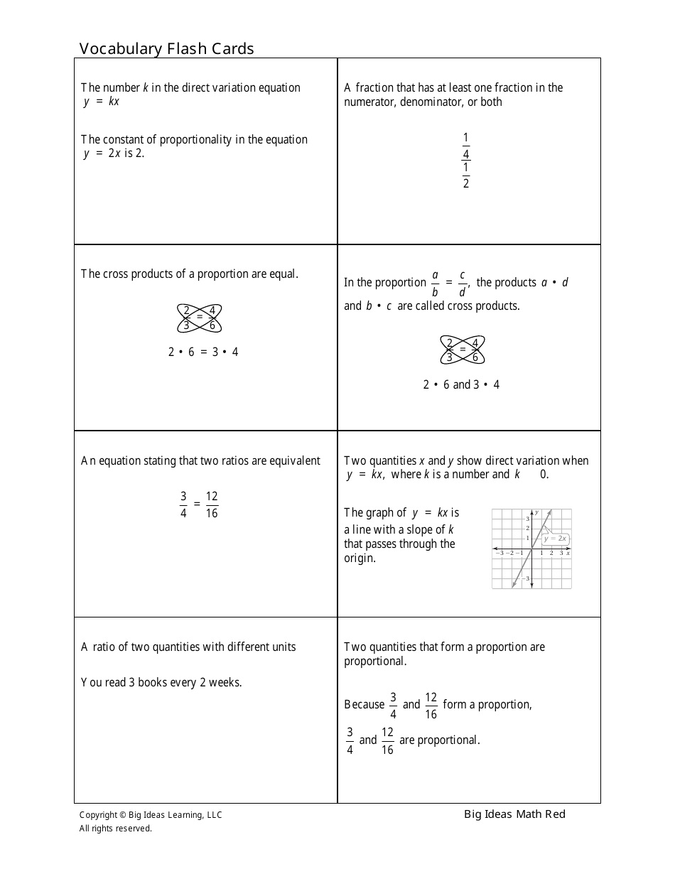 Grade 7 Math Vocabulary Flashcards Download Printable PDF | Templateroller