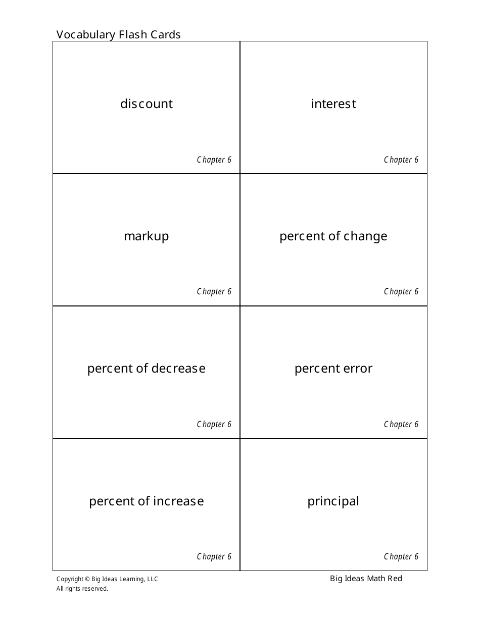 Grade 7 Math Vocabulary Flashcards Download Printable PDF | Templateroller