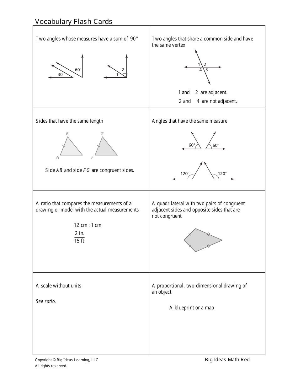 Grade 7 Math Vocabulary Flashcards Download Printable PDF | Templateroller