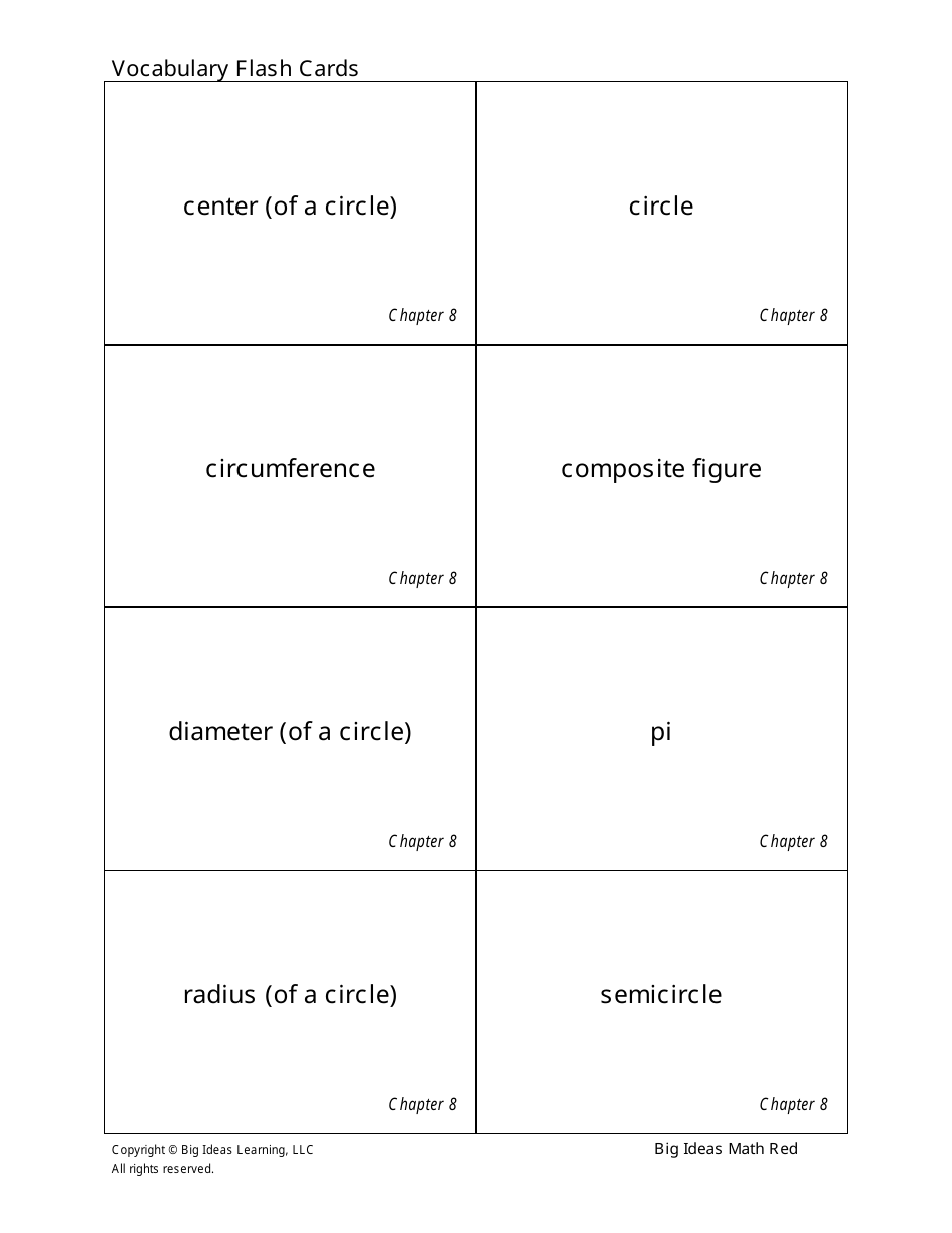 Grade 7 Math Vocabulary Flashcards, Page 31
