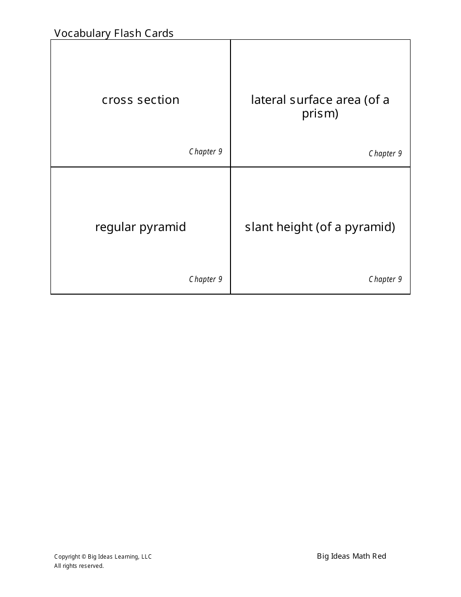 Grade 7 Math Vocabulary Flashcards Download Printable PDF | Templateroller