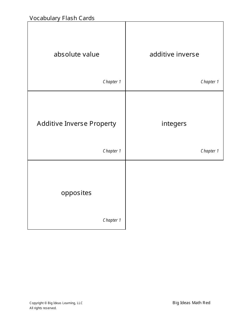 Grade 7 Math Vocabulary Flashcards Download Printable PDF | Templateroller