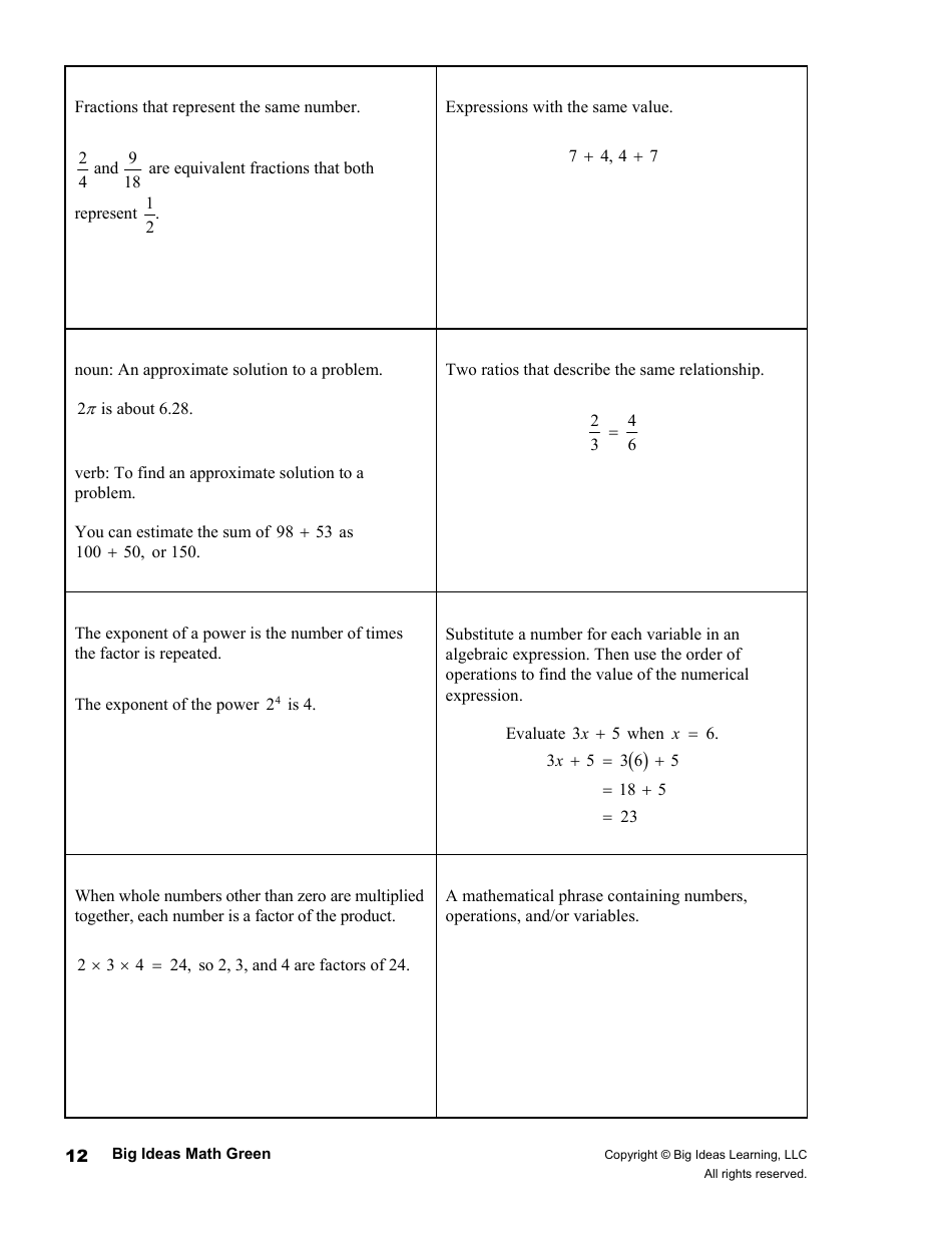 Math Glossary Flashcards, Page 12