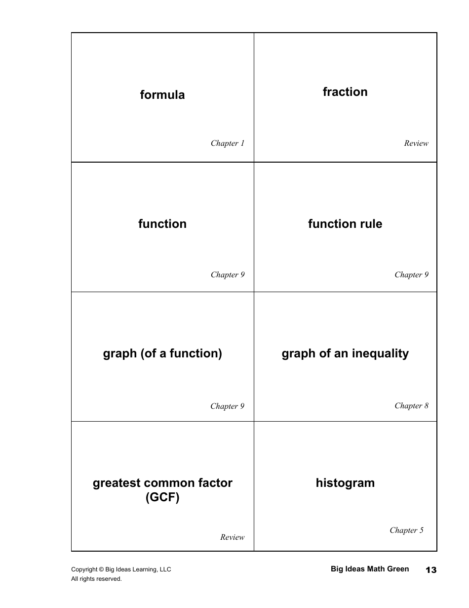 Math Glossary Flashcards, Page 13