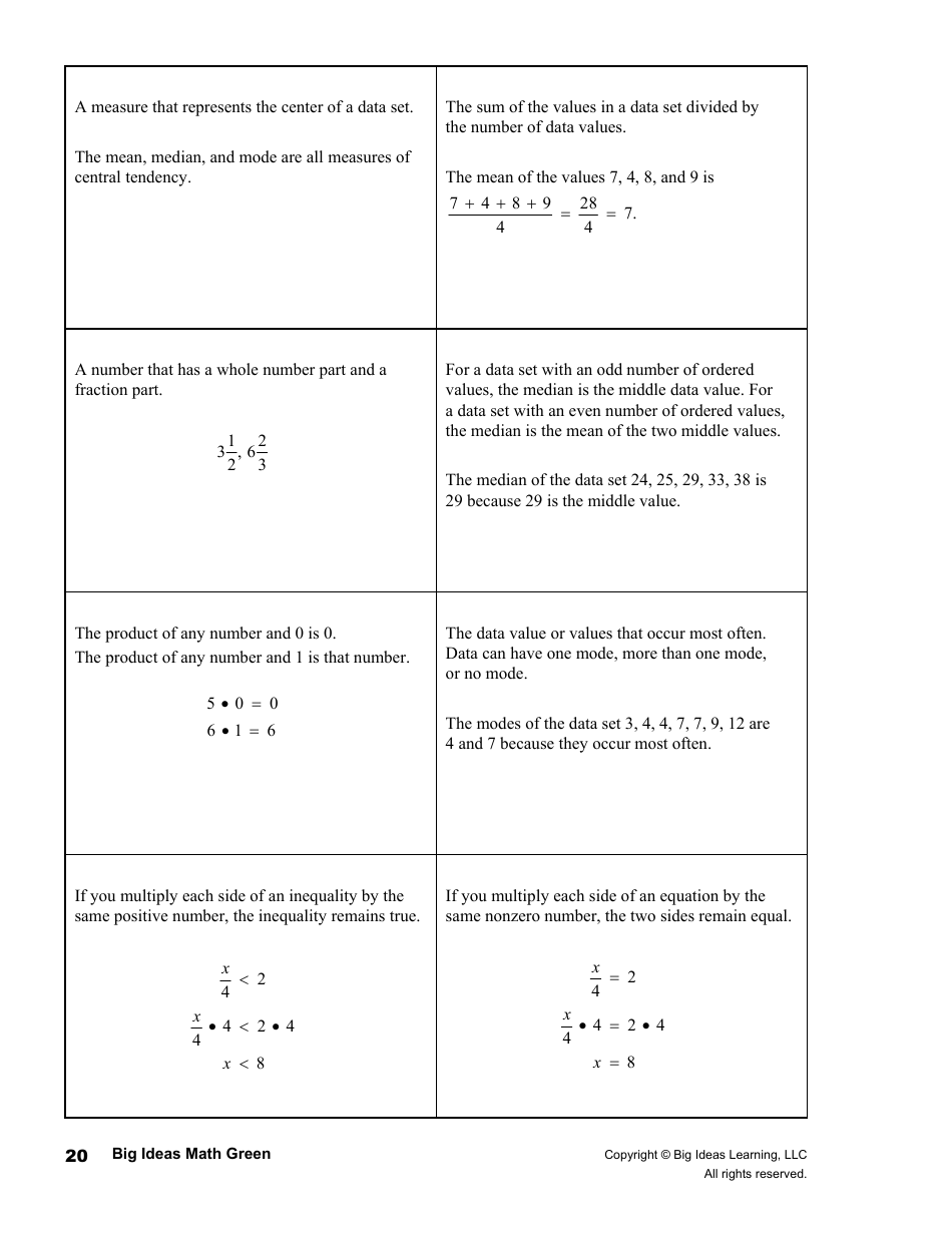 Math Glossary Flashcards, Page 20