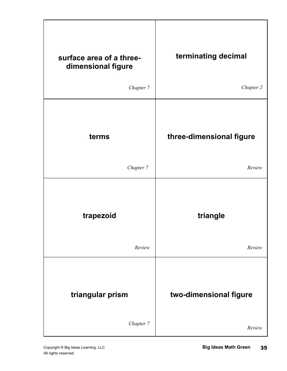 Math Glossary Flashcards, Page 35