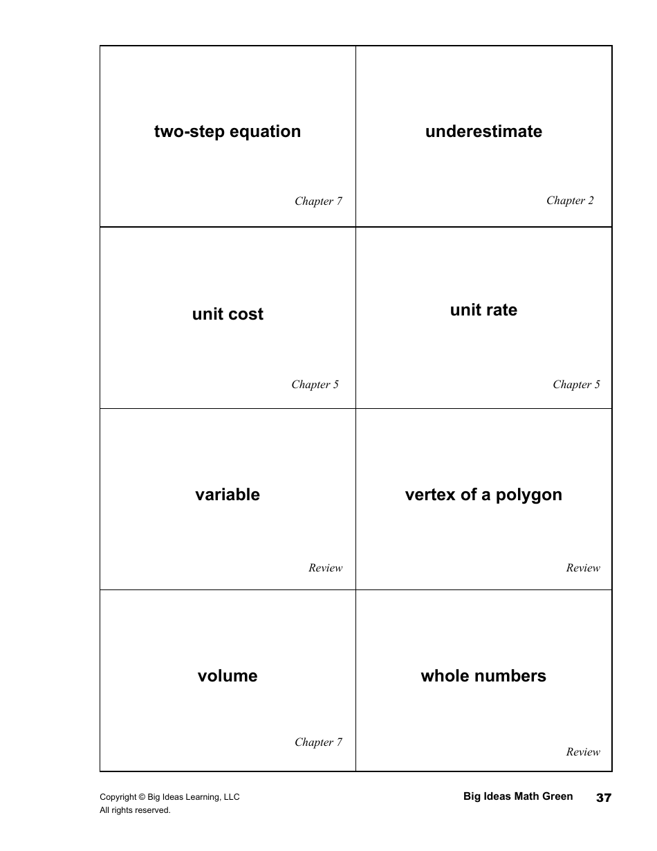 Math Glossary Flashcards, Page 37